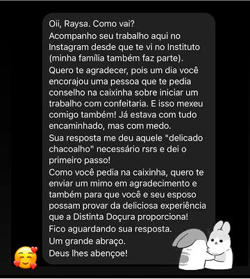 Depoimento de aluna